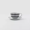Set of Two Porcelain Tea Cups – Checkerboard
