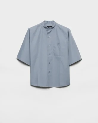 Short-Sleeved Cotton Blend Shirt