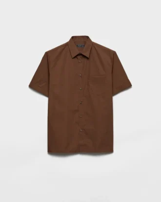 Short-Sleeved Cotton Blend Shirt