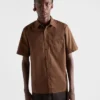 Short-Sleeved Cotton Blend Shirt