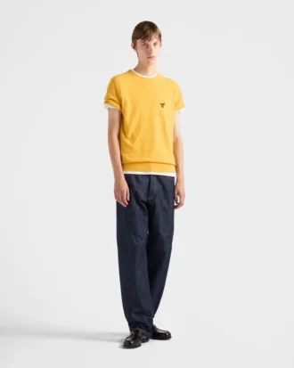 Short-Sleeved Cotton Sweater