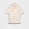 Short-Sleeved Floral Print Poplin Shirt