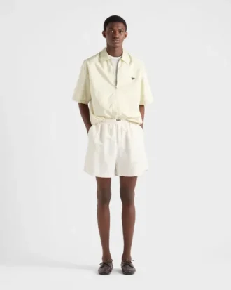 Short-Sleeved Re-Nylon Zipper Shirt