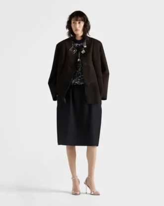 Short-Sleeved Wool Sweater with Pendants