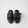 Shuffle Fringed Monk Strap Leather Mules