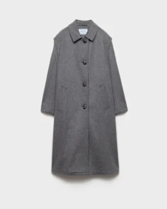Single-Breasted Double Loden Cloth Coat