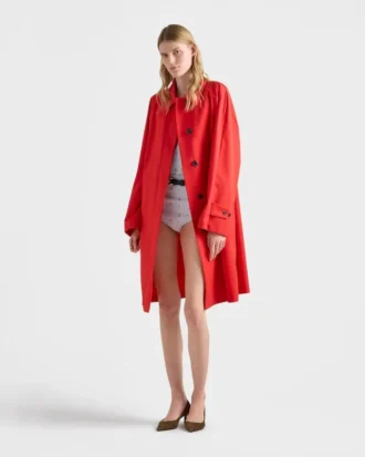 Single-Breasted Gabardine Coat