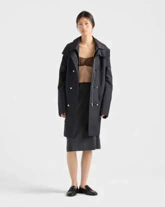 Single-Breasted Kid Mohair and Re-Nylon Coat