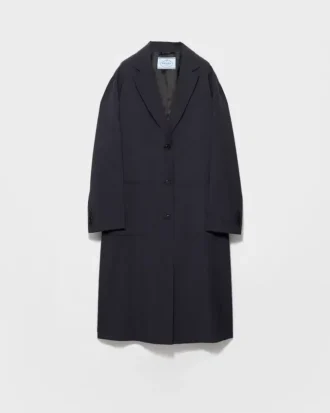 Single-Breasted Light Wool Coat