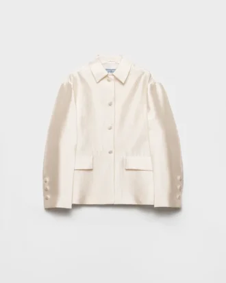 Single-Breasted Silk and Wool Jacket