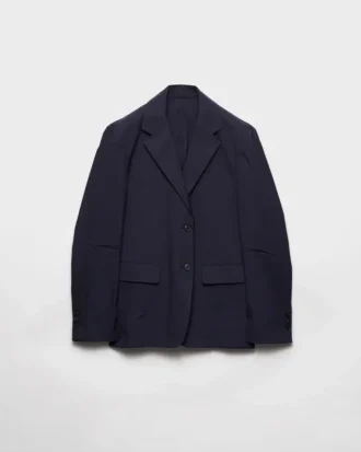 Single-Breasted Stretch Poplin Jacket
