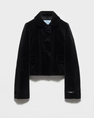 Single-Breasted Velvet Jacket