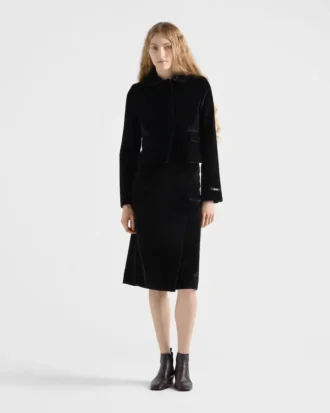 Single-Breasted Velvet Jacket