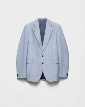 Single-Breasted Wool and Mohair Jacket