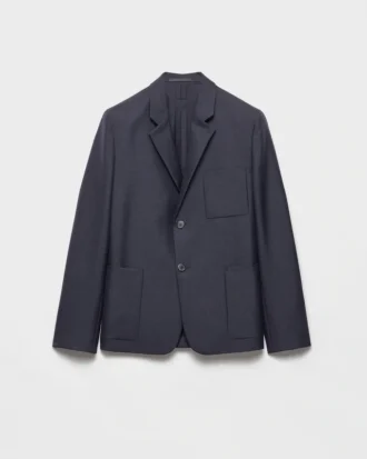 Single-Breasted Wool and Mohair Jacket