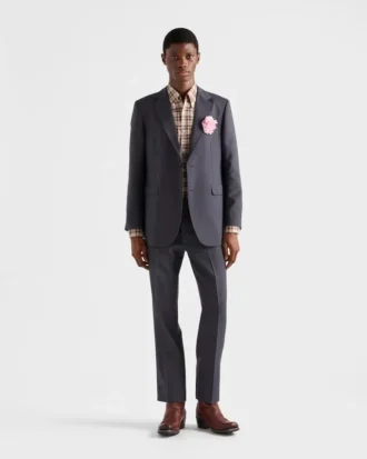 Single-Breasted Wool and Mohair Jacket