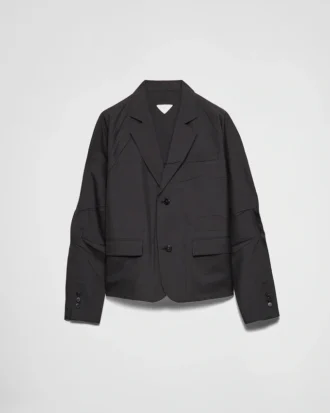 Single-Breasted Wool and Silk Jacket