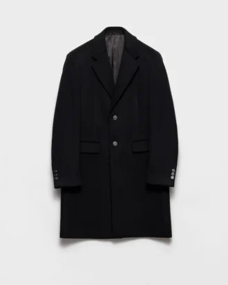 Single-Breasted Wool Blend Coat