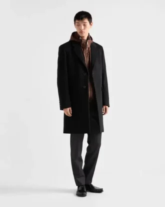 Single-Breasted Wool Blend Coat