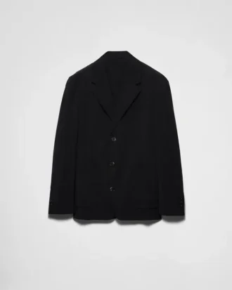 Single-Breasted Wool Blend Jacket
