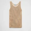 Sleeveless Cotton Mesh Top