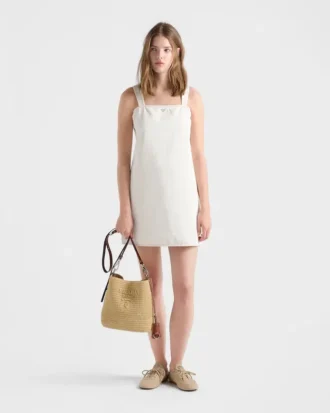 Small Crochet and Leather Bucket Bag