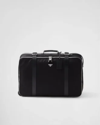 Small Re-Nylon and Saffiano Leather Suitcase