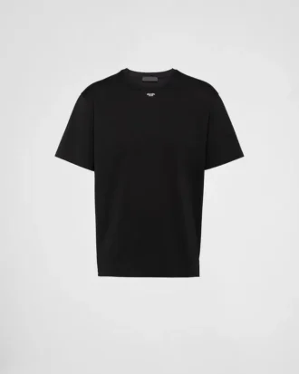 Stretch Cotton T-Shirt with Logo
