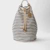 Striped Canvas Drawstring Duffel Bag