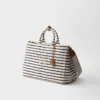 Striped Canvas Tote Bag