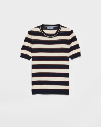 Striped Crew-Neck Cotton Sweater