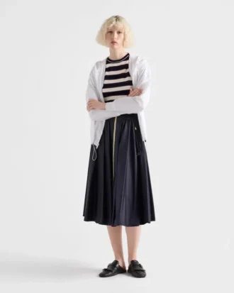 Striped Crew-Neck Cotton Sweater