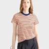 Striped Lisle Cotton T-Shirt