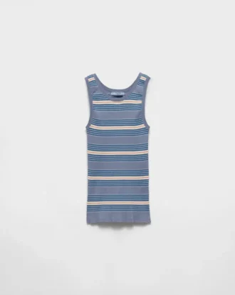 Striped Stretch Cotton Knit Top