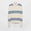 Striped Wool Turtleneck Sweater