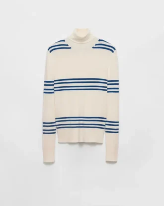 Striped Wool Turtleneck Sweater