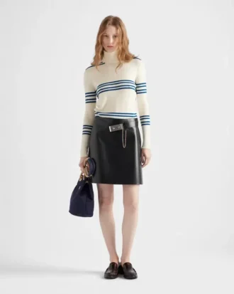 Striped Wool Turtleneck Sweater