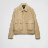 Suede and Cotton Bomber Jacket