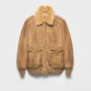 Suede and Shearling Bomber Jacket