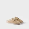 Suede and Shearling Mules