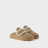 Suede and Shearling Mules