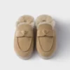 Suede and Shearling Mules