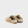 Suede and Shearling Mules