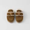 Suede and Shearling Slippers