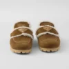 Suede and Shearling Slippers