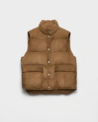 Suede Down Vest