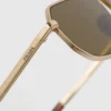 Sunglasses with Iconic Metal Plaque