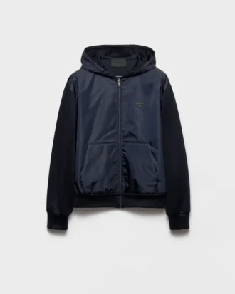 Technical Cotton and Re-Nylon Hoodie