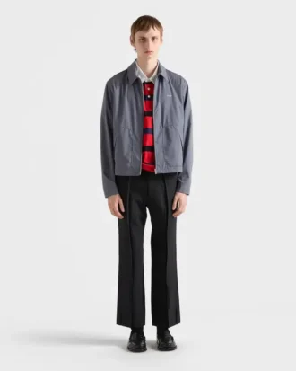 Technical Cotton Zipper Blouson Jacket