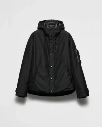 Technical Fabric Down Jacket with Hood